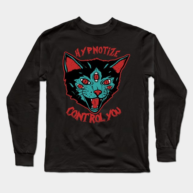 Cat Hypnotize Long Sleeve T-Shirt by PlasticGhost